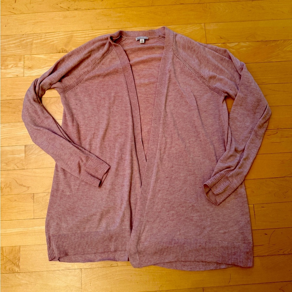 Soft Acrylic Heather Pink Open Cardigan - Gap Maternity